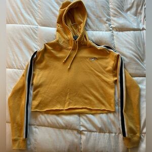 Hollister Mustard Cropped Hoodie Sweater Women’s XS